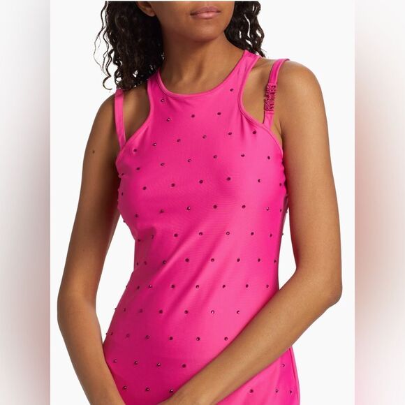 Versace Jeans Couture Crystal-Embellished Logo Minidress size S - Picture 5 of 15